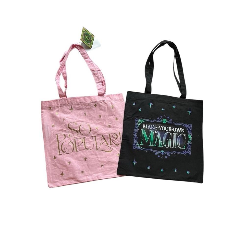 2 Wicked Canvas Tote Bags.  Elphaba & Glinda NWT